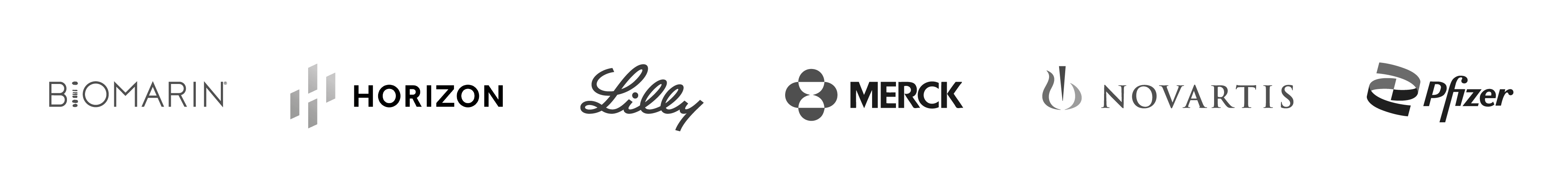 Biomarin, Horizon, Lilly, Merck, Novartis, Pfizer