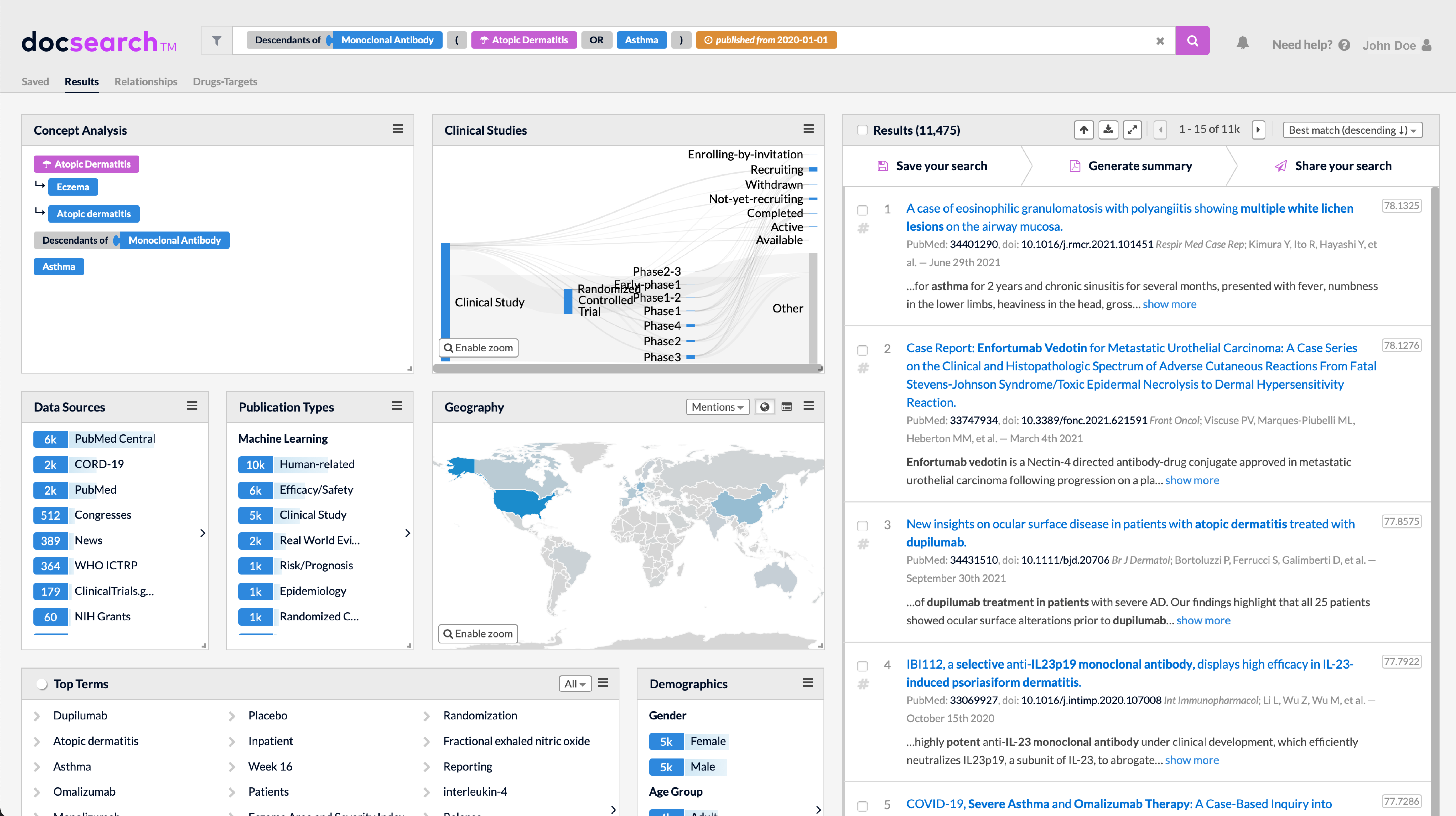 DocSearch Dashboard DocSearch Dashboard